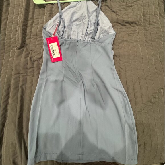 Gray Halter Mini Dress - Brand New - Picture 3 of 4